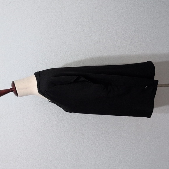 Banana Republic Black V-Neck Blouse Boxy Drapy Oversize Slouch Business Casual - Picture 4 of 9